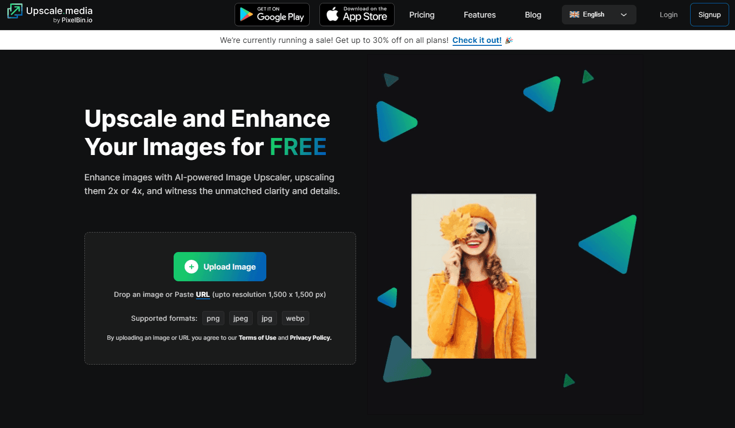 Upscale video enhancement interface