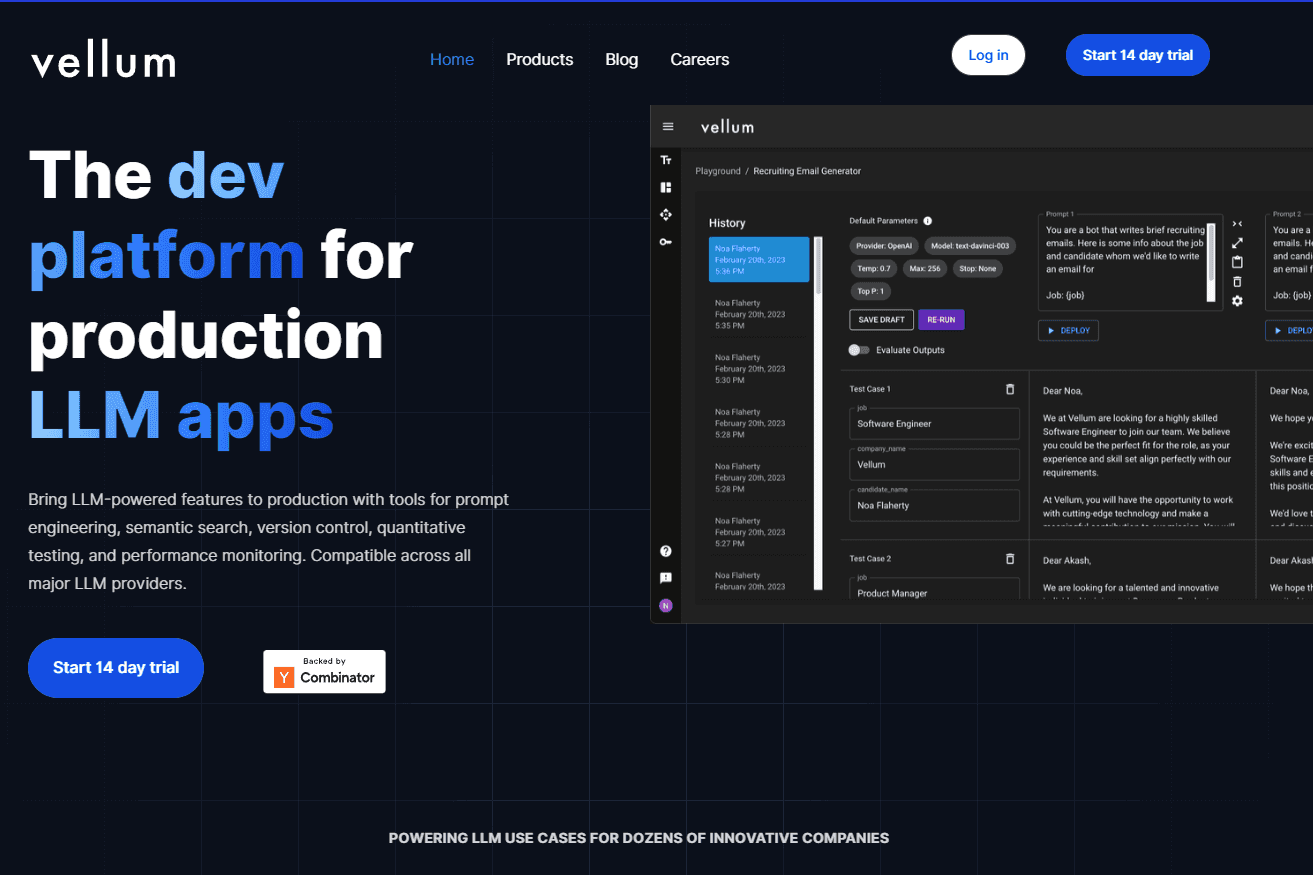 Vellum LLM Developer Platform