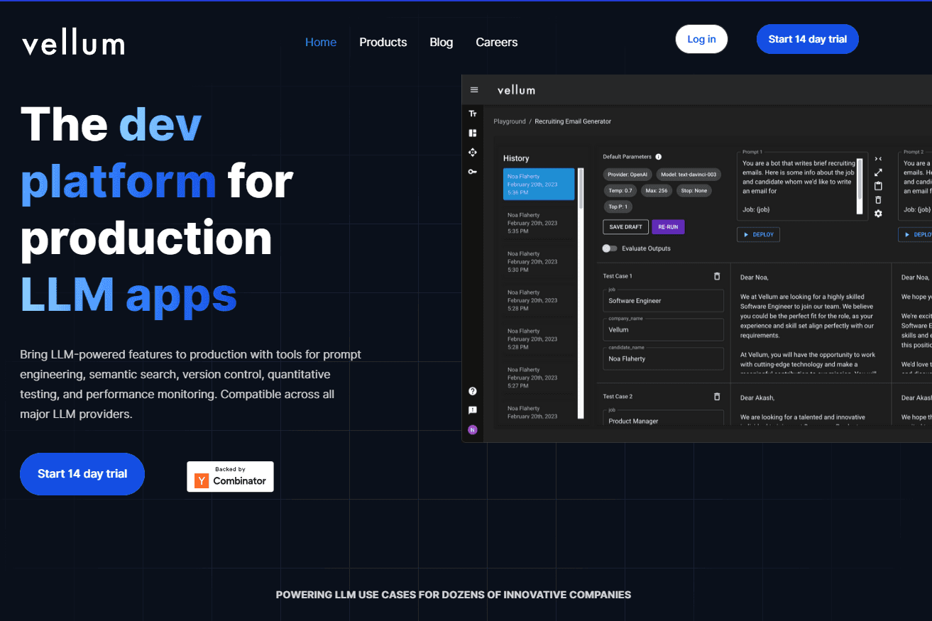 Vellum LLM Developer Platform