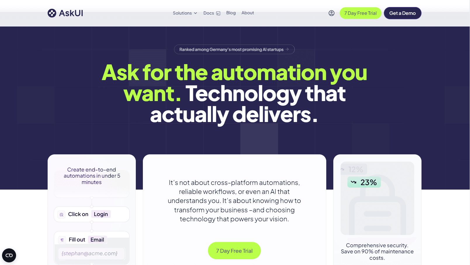 Visual-based automation dashboard