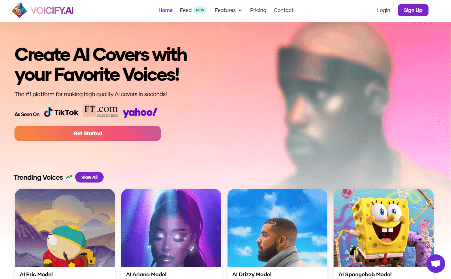 Voicify AI interface showcasing voice model selection