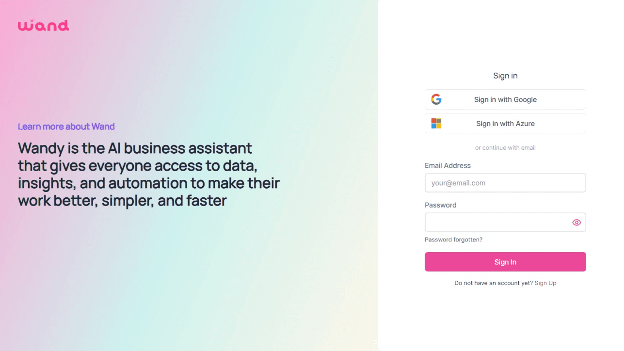 Wand AI No-Code Platform Interface