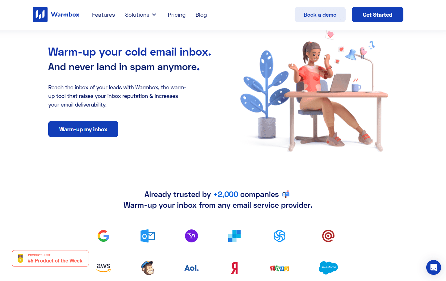 Warmbox logo with email graphics
