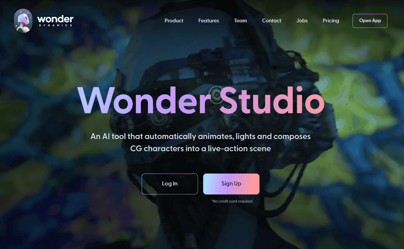 Wonder Dynamics VFX Studio Interface
