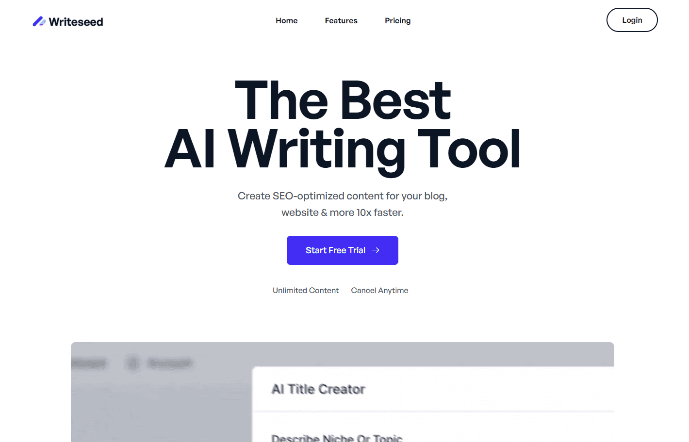 Writeseed AI content creation interface