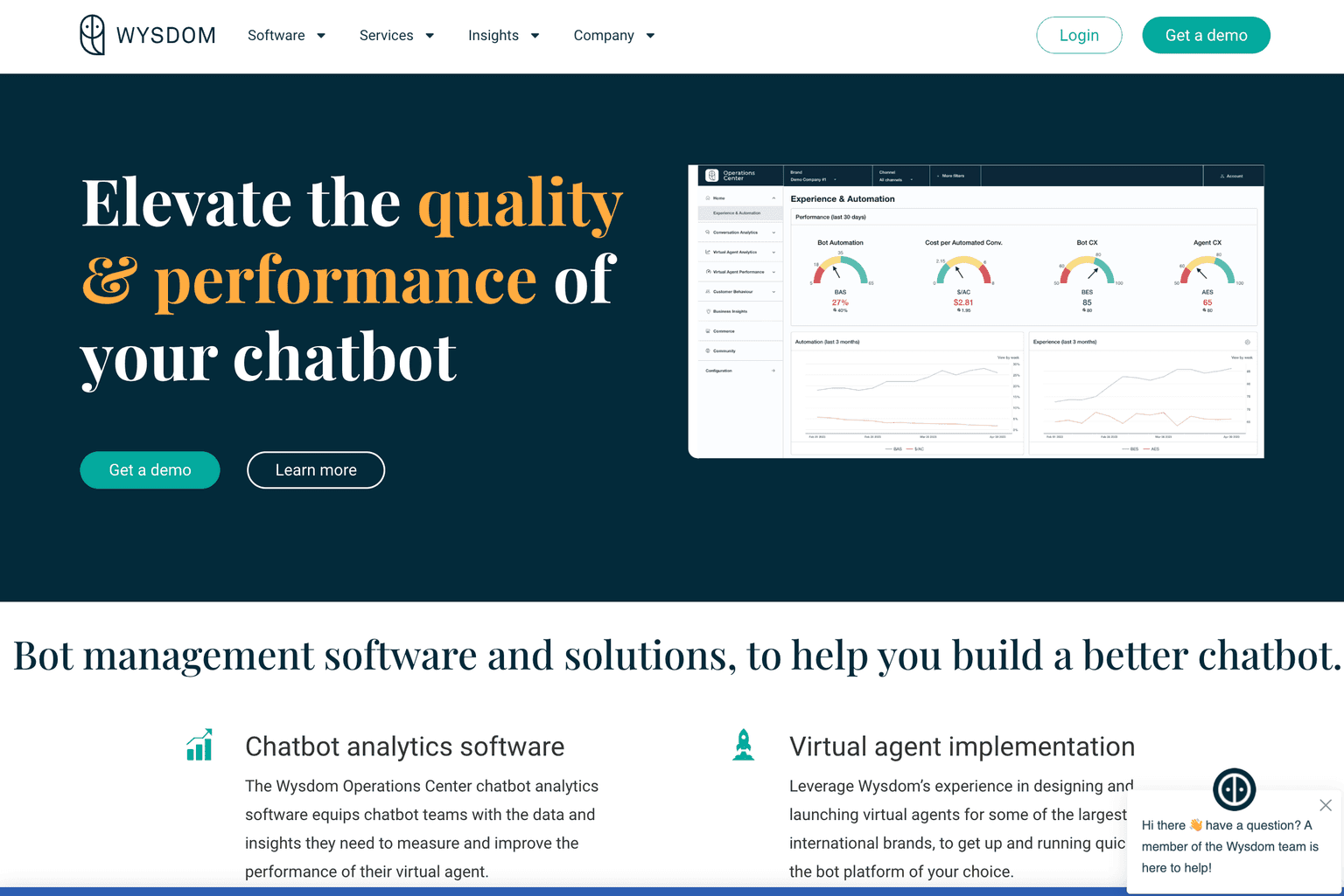 Wysdom.AI chatbot analytics platform