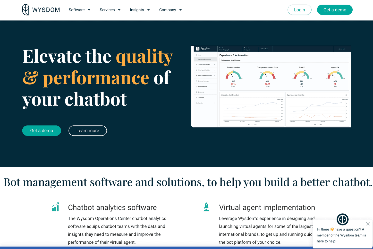 Wysdom.AI chatbot analytics platform