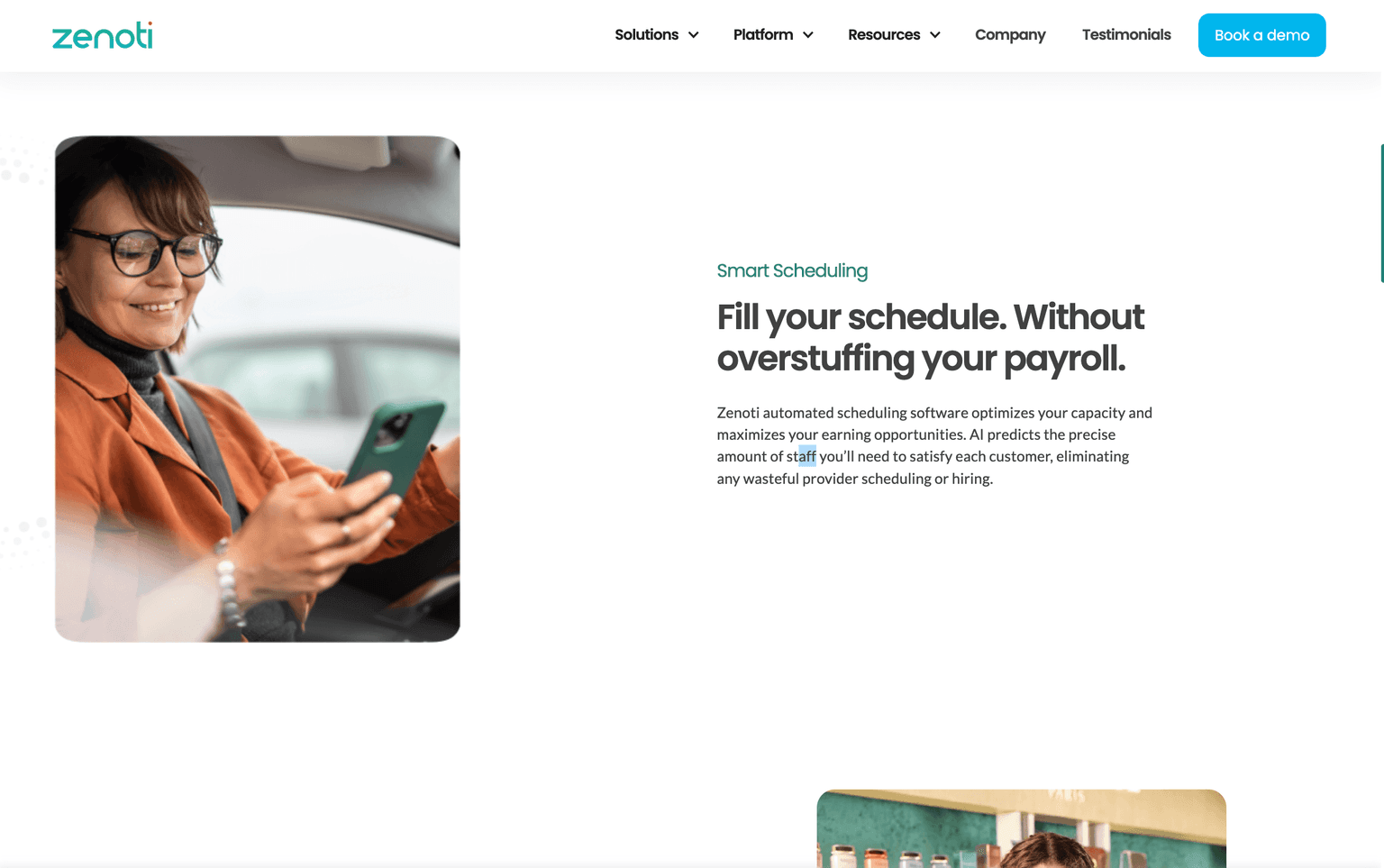 Zenoti's interface showcasing automation features