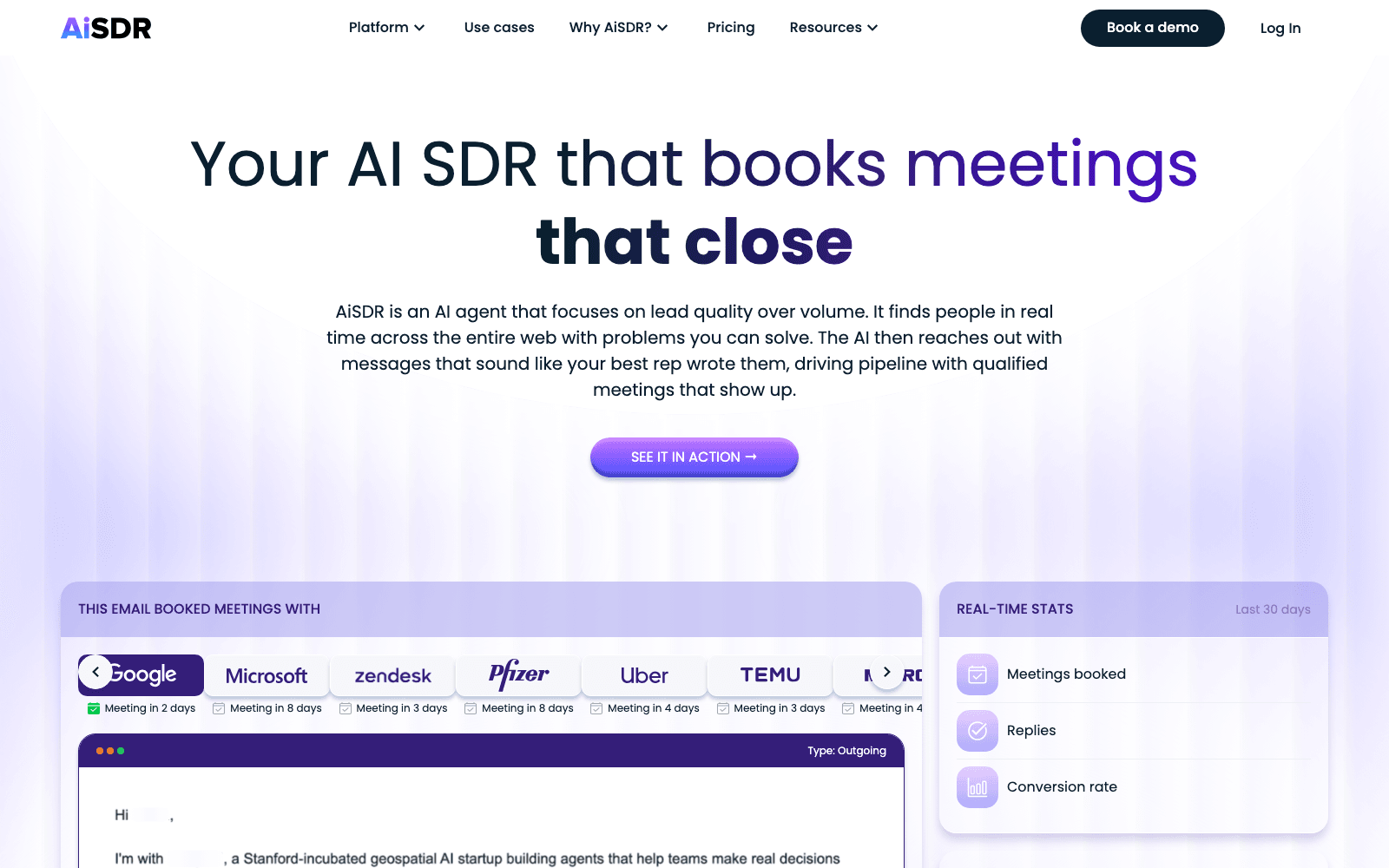 AiSDR sales & revops tool screenshot