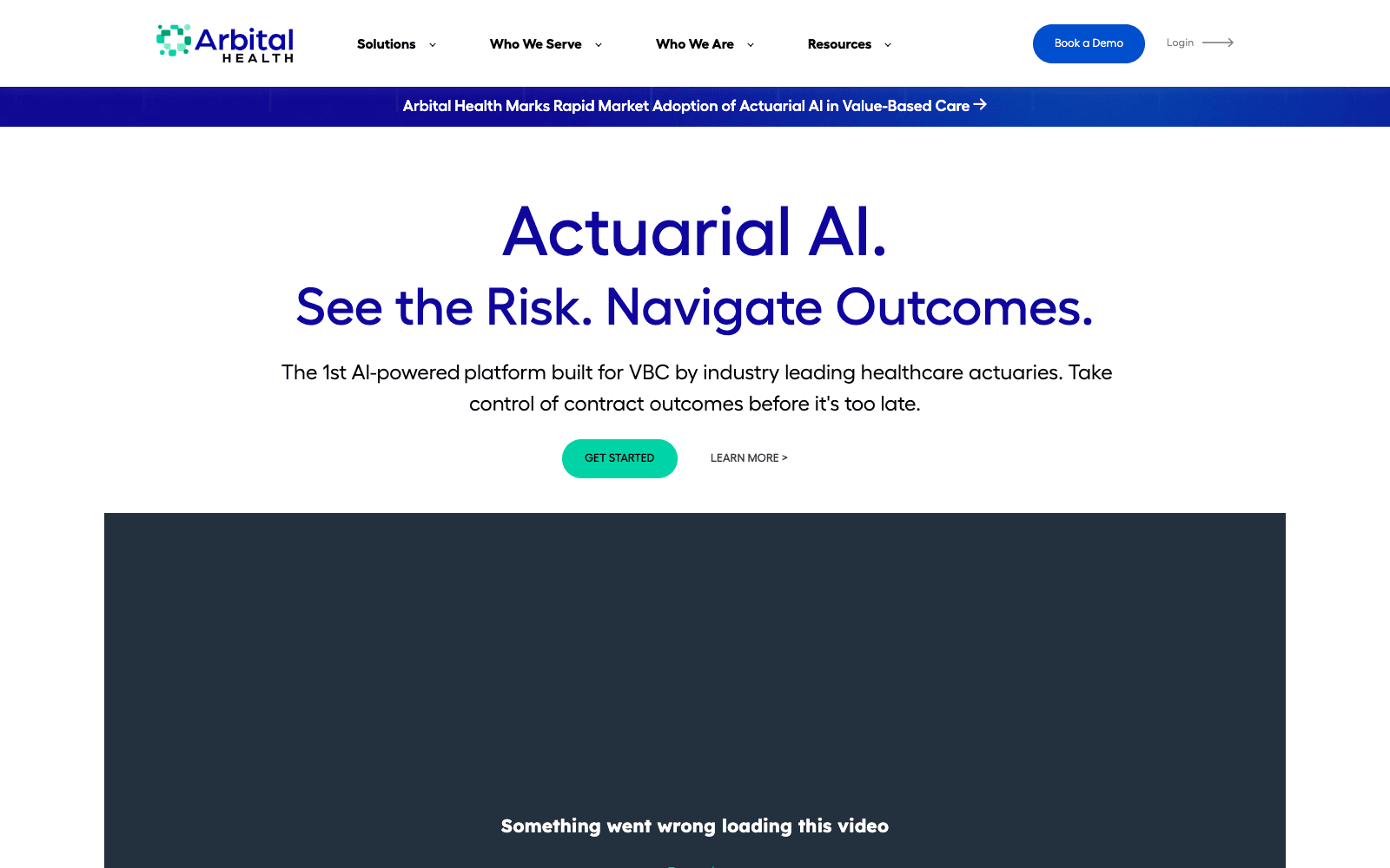 Arbital Health product homepage screenshot showing the interface and branding