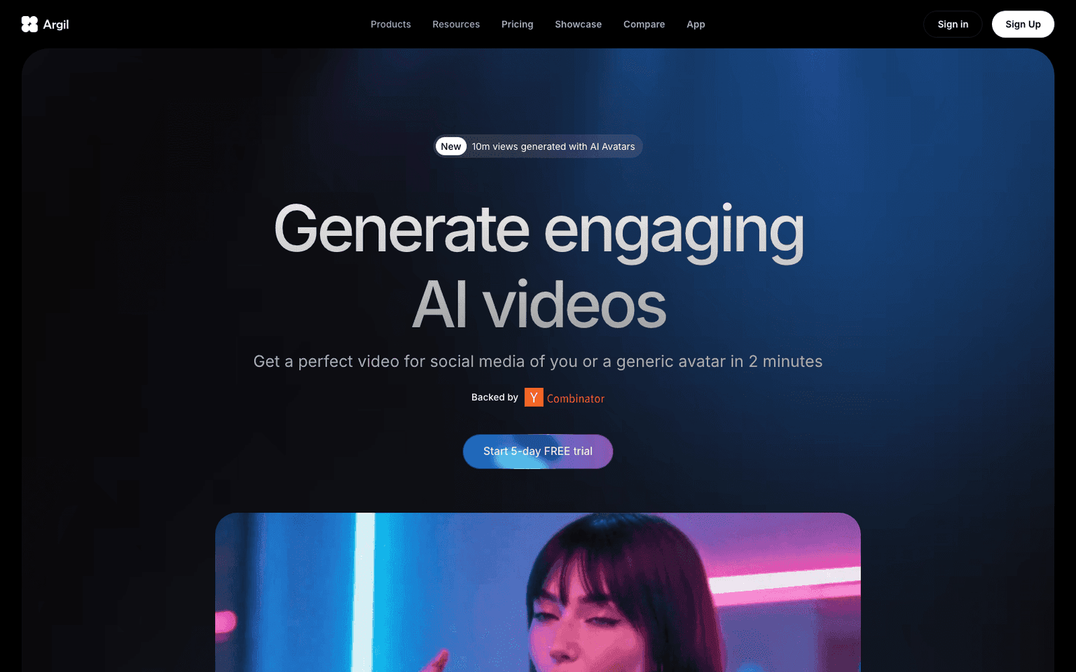 Argil video creation tool screenshot