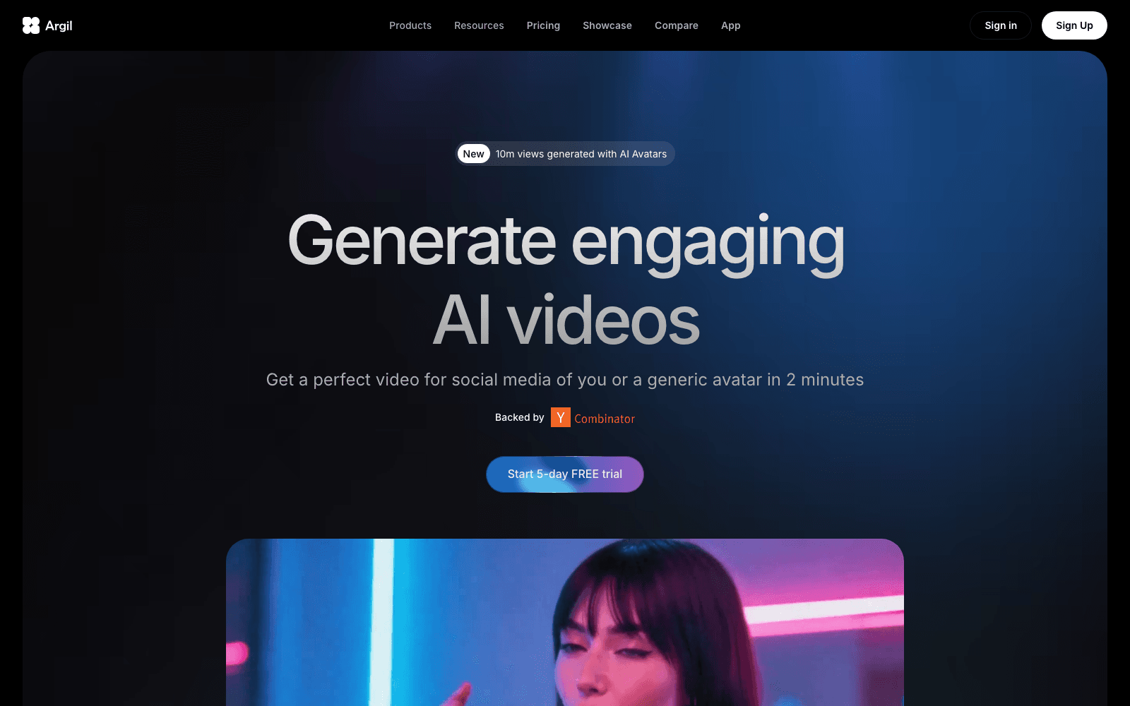 Argil video creation tool screenshot