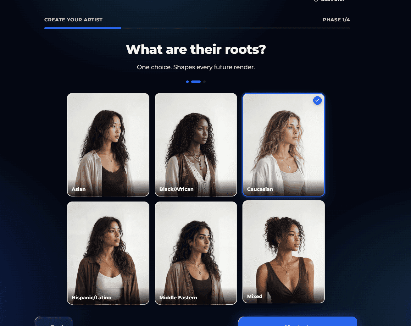7ART AI artist creation funnel walkthrough on screen