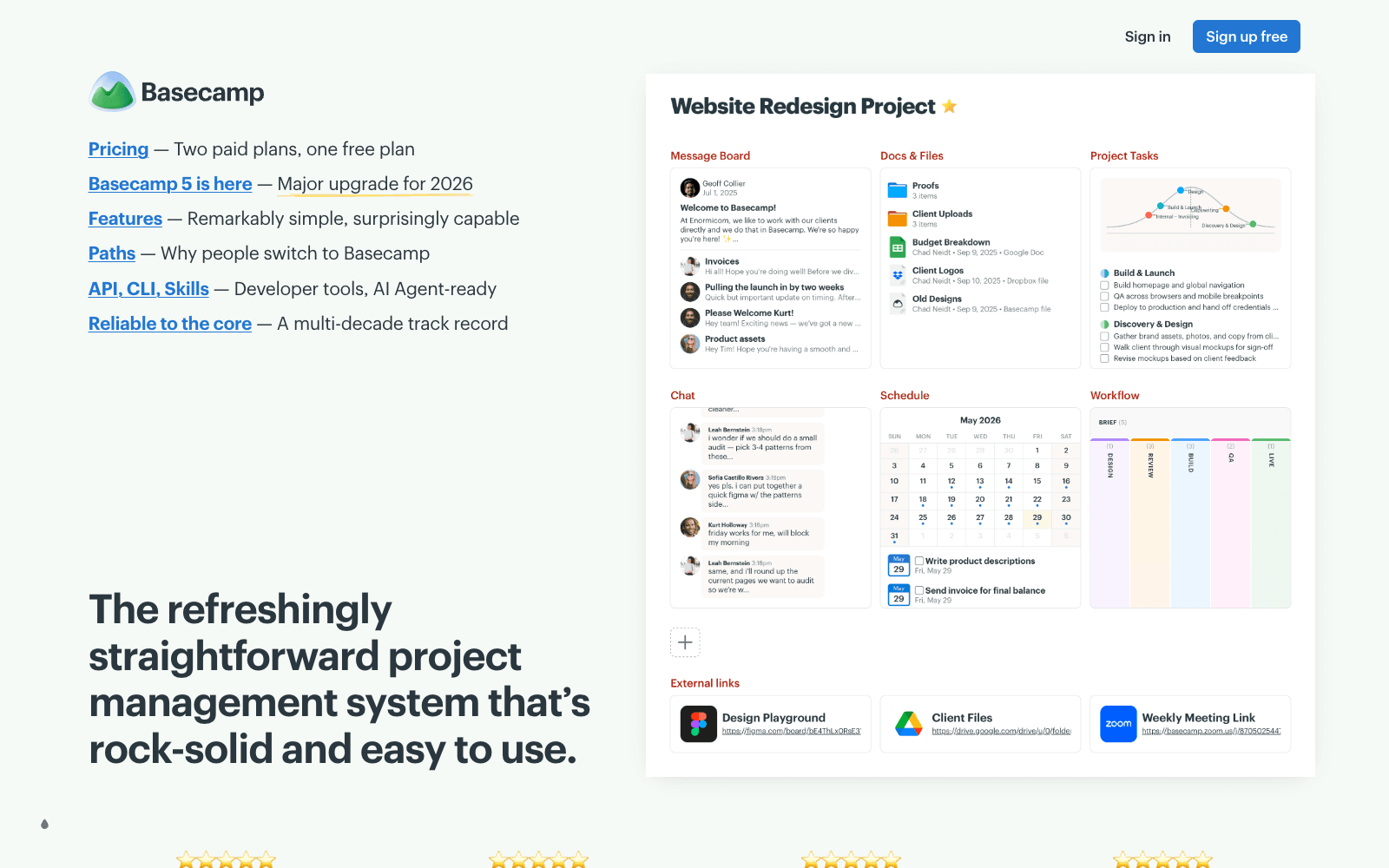 Basecamp productivity tool screenshot
