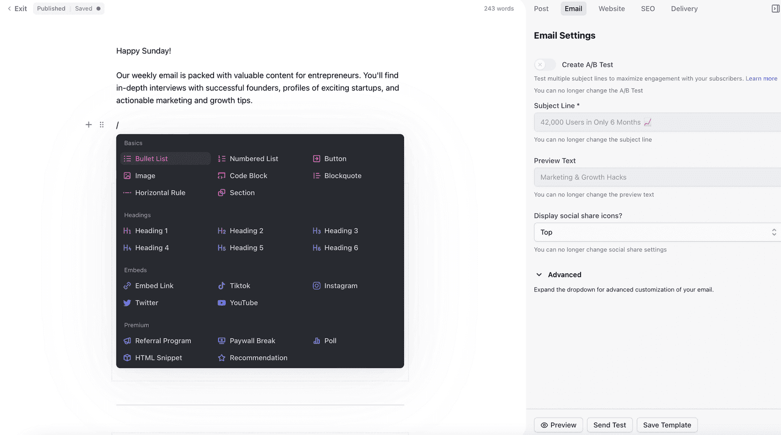 beehiiv dashboard