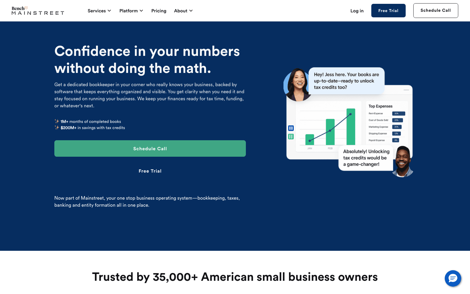 Bench finance & trading tool screenshot