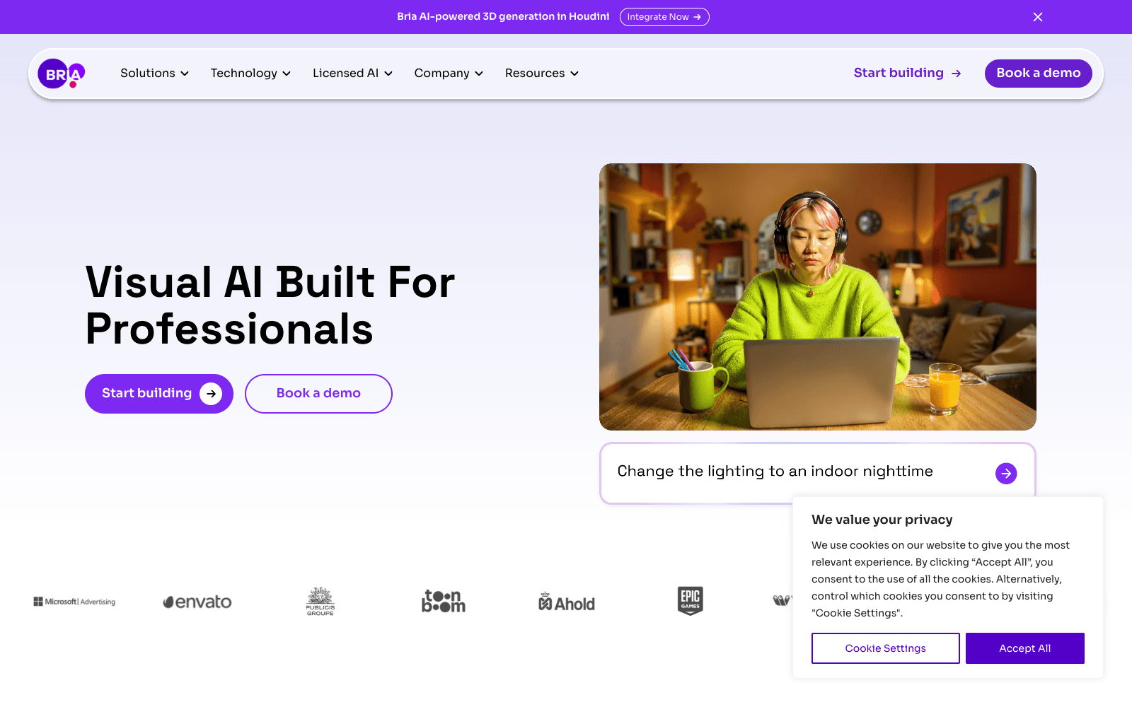 Bria AI ai art & image creation tool screenshot