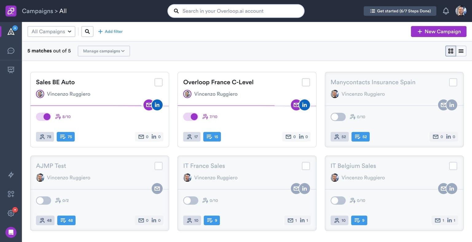 Overloop AI sales & revops tool screenshot 2