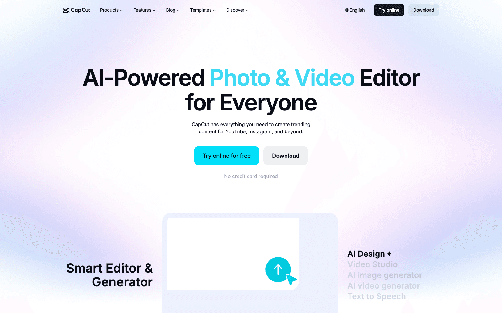 CapCut video creation tool screenshot