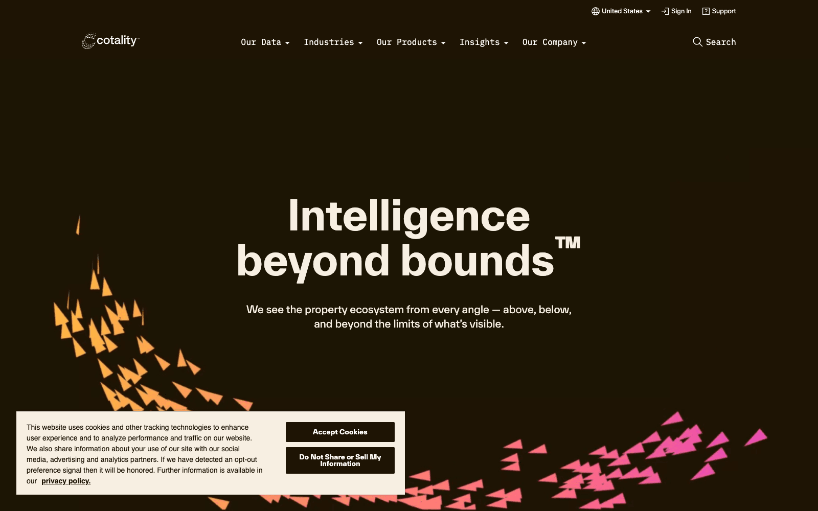 CoreLogic homepage screenshot showing the product interface and branding