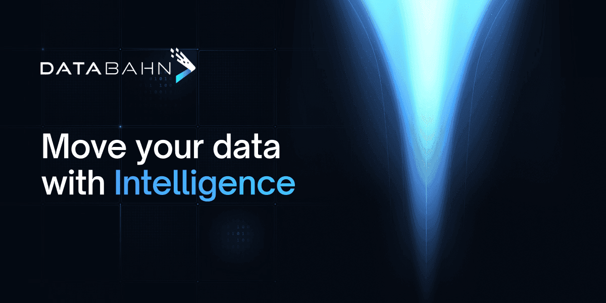DataBahn brand hero on a dark background about moving security data with intelligence
