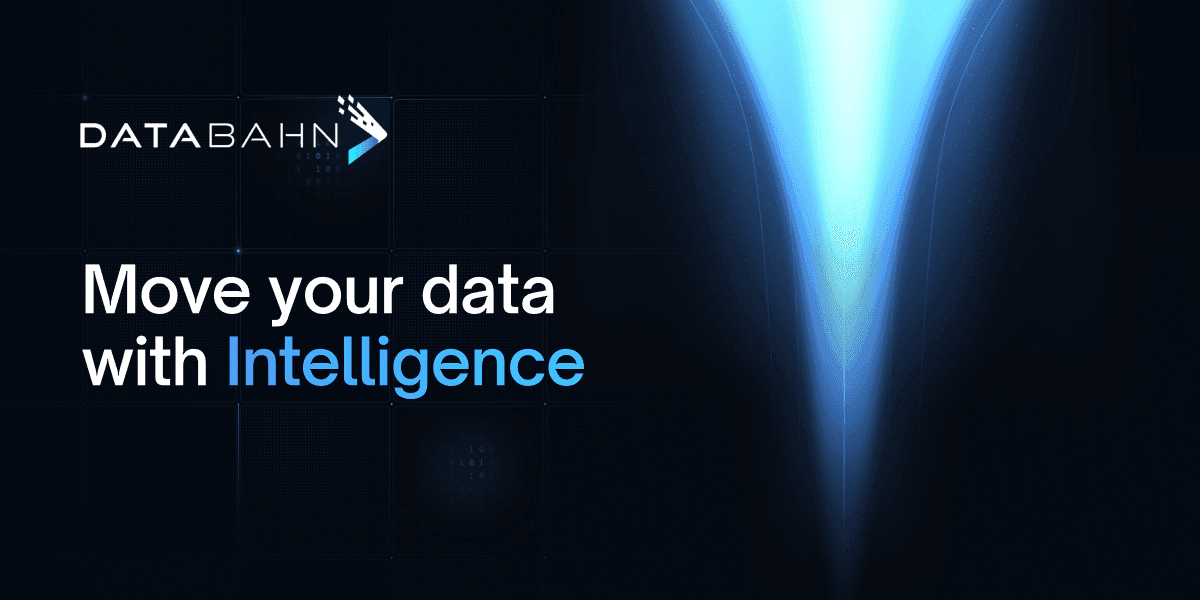 DataBahn brand hero on a dark background about moving security data with intelligence