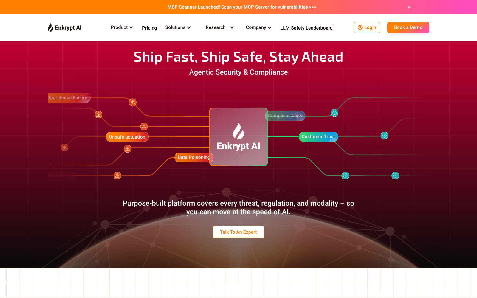 Enkrypt AI security & governance tool screenshot
