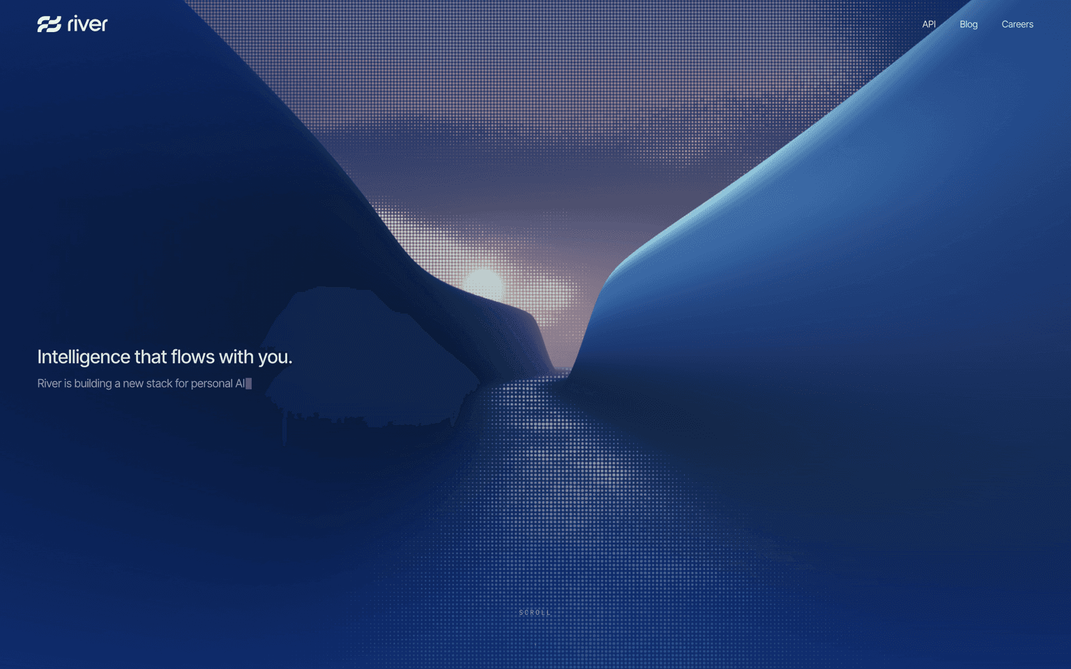 River AI homepage showing its platform for training and serving your own open models