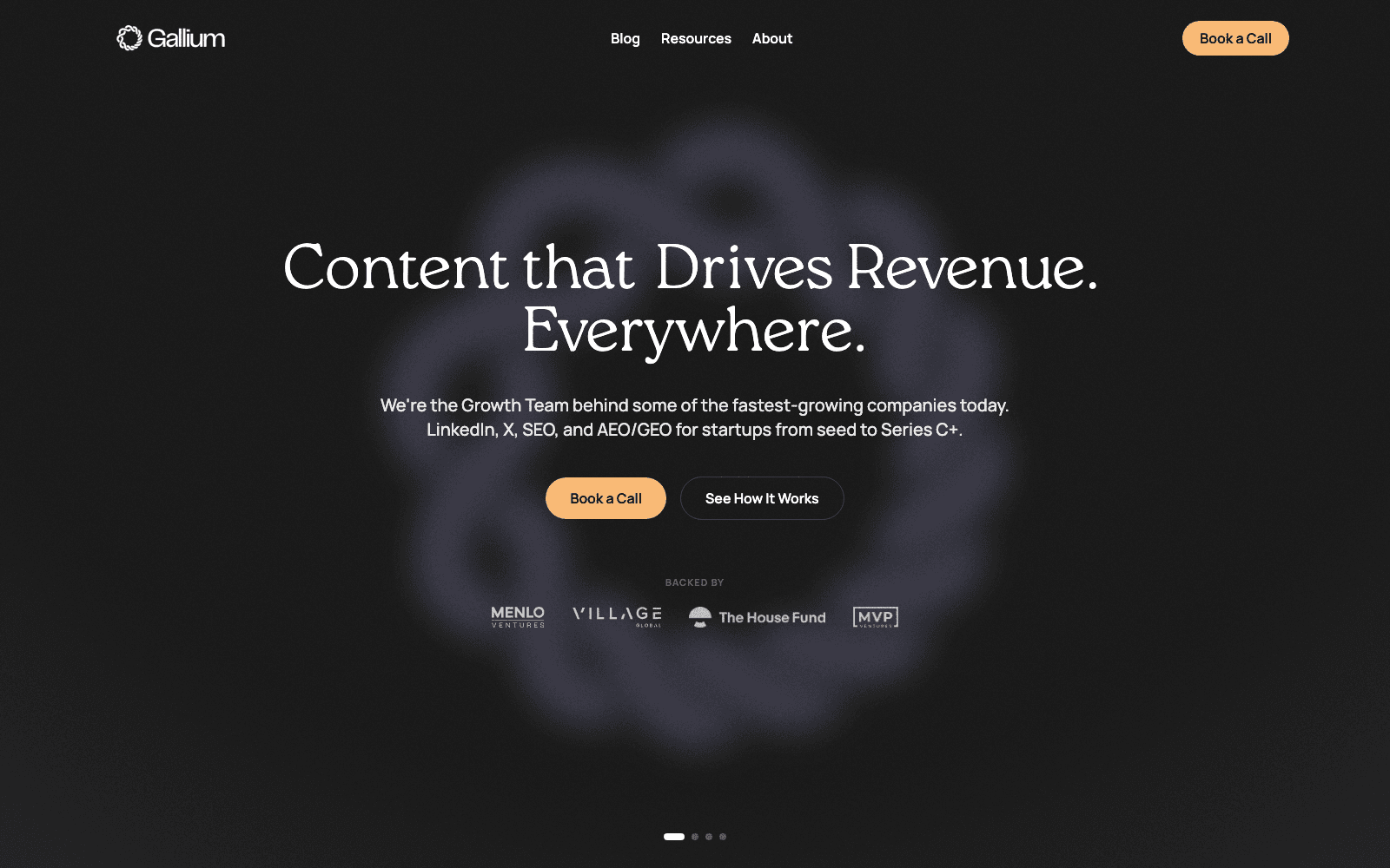 Gallium marketing & seo tool screenshot