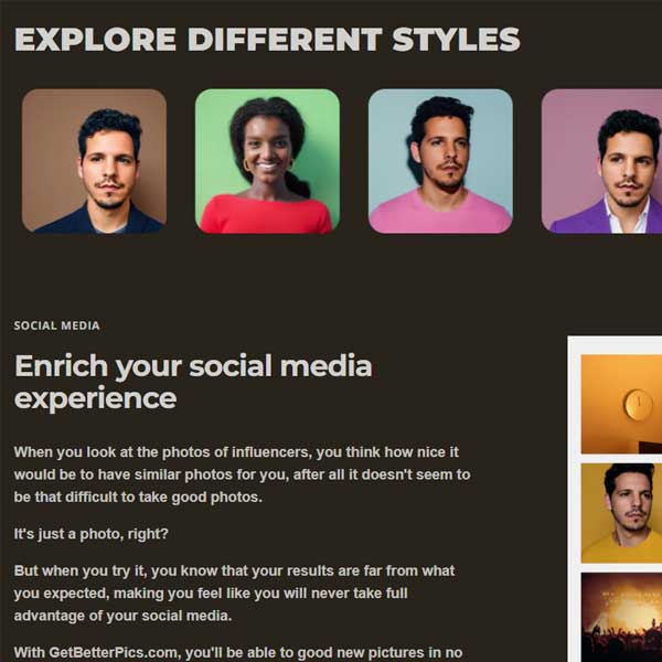 GetBetterPics ai art & image creation tool screenshot