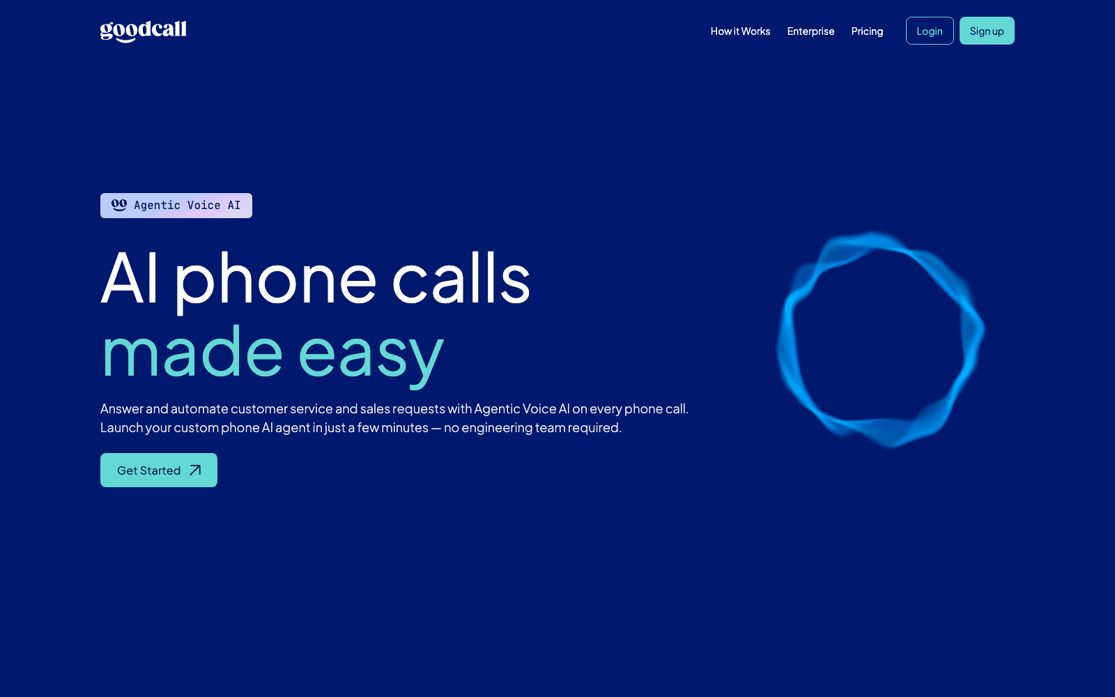 Goodcall voice ai tool screenshot