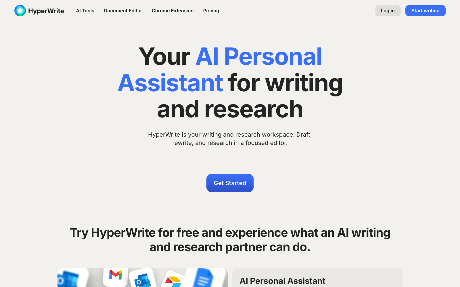 HyperWrite Personal Assistant ai agents tool screenshot