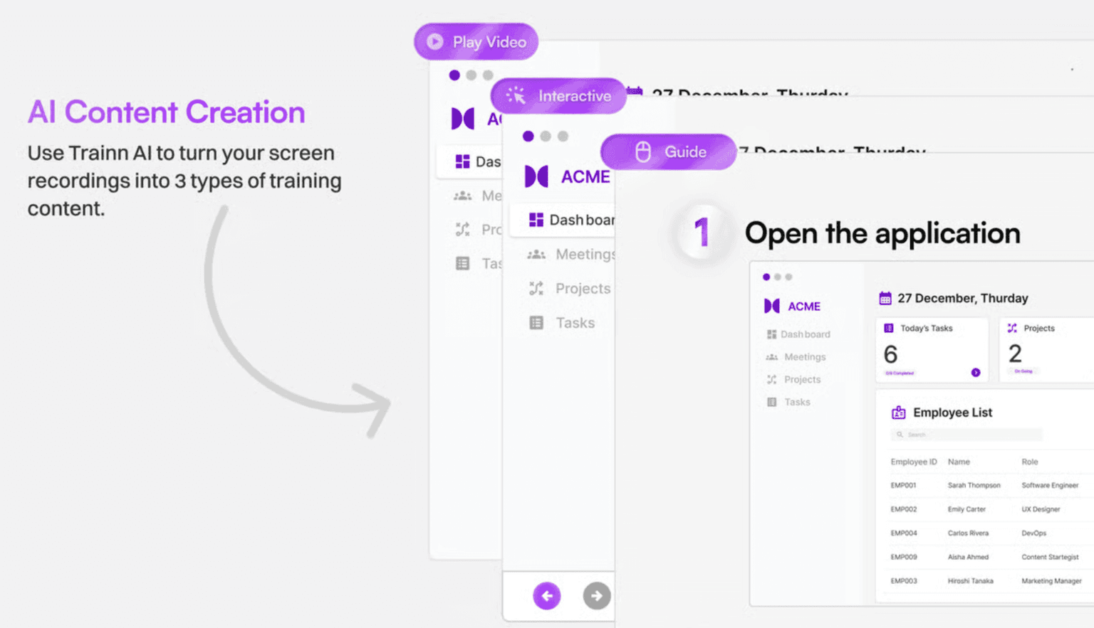 Trainn AI customer support tool screenshot