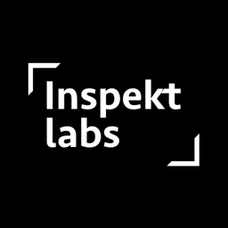 Inspektlabs logo, an Inspekt labs wordmark inside camera-frame brackets for the AI vehicle inspection software