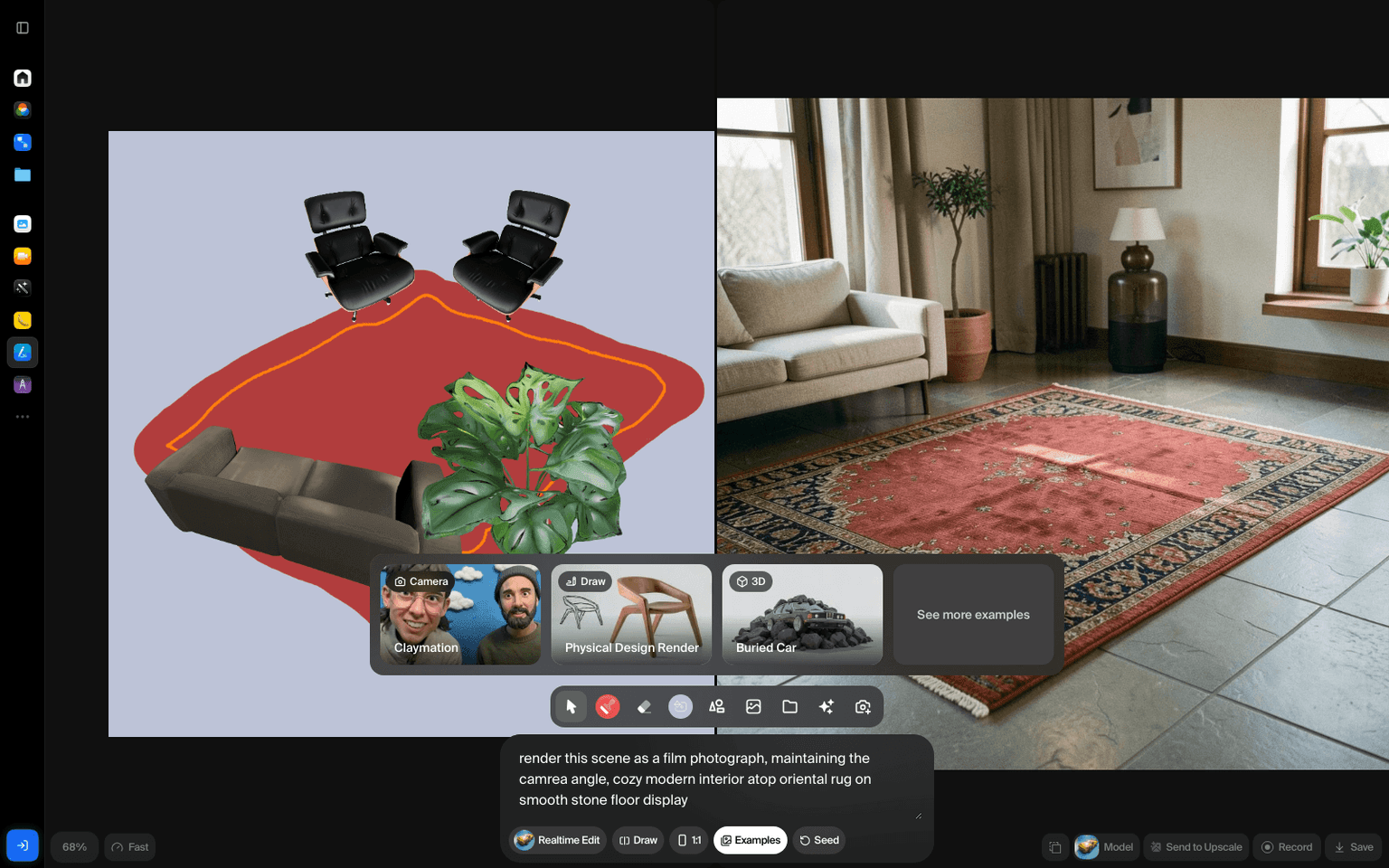 Krea Realtime ai art & image creation tool screenshot