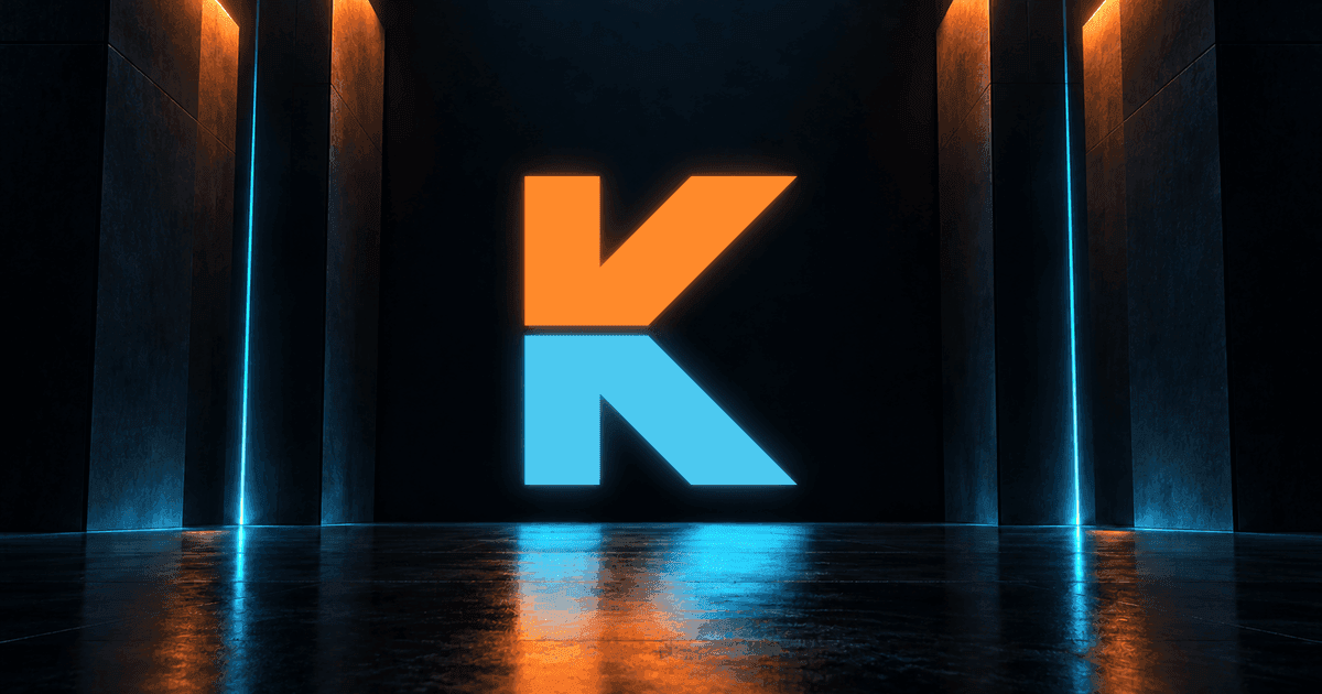 Kurodyne brand hero with its glowing K mark in a dark neon setting