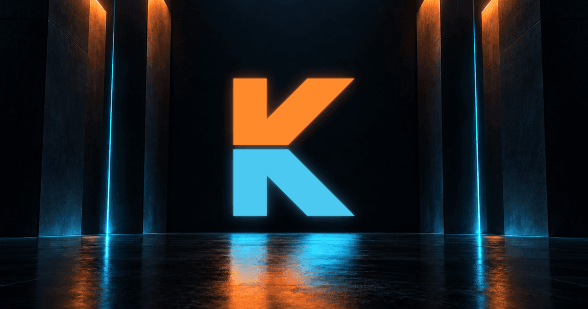 Kurodyne brand hero with its glowing K mark in a dark neon setting