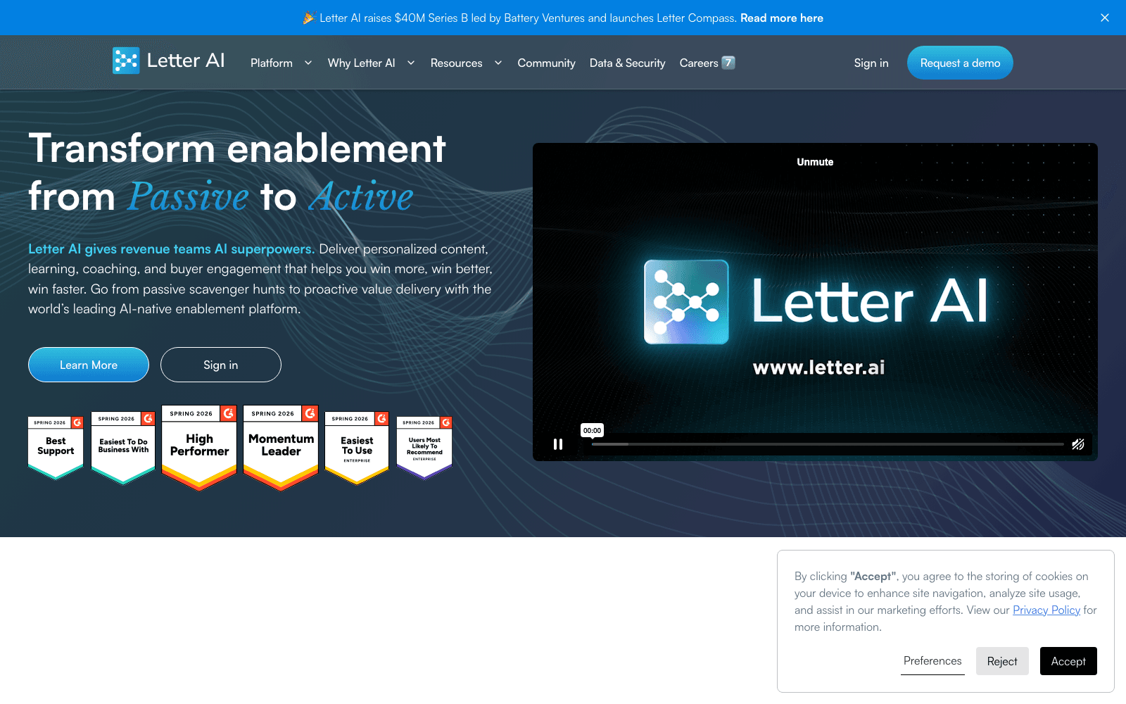 Letter AI sales & revops tool screenshot