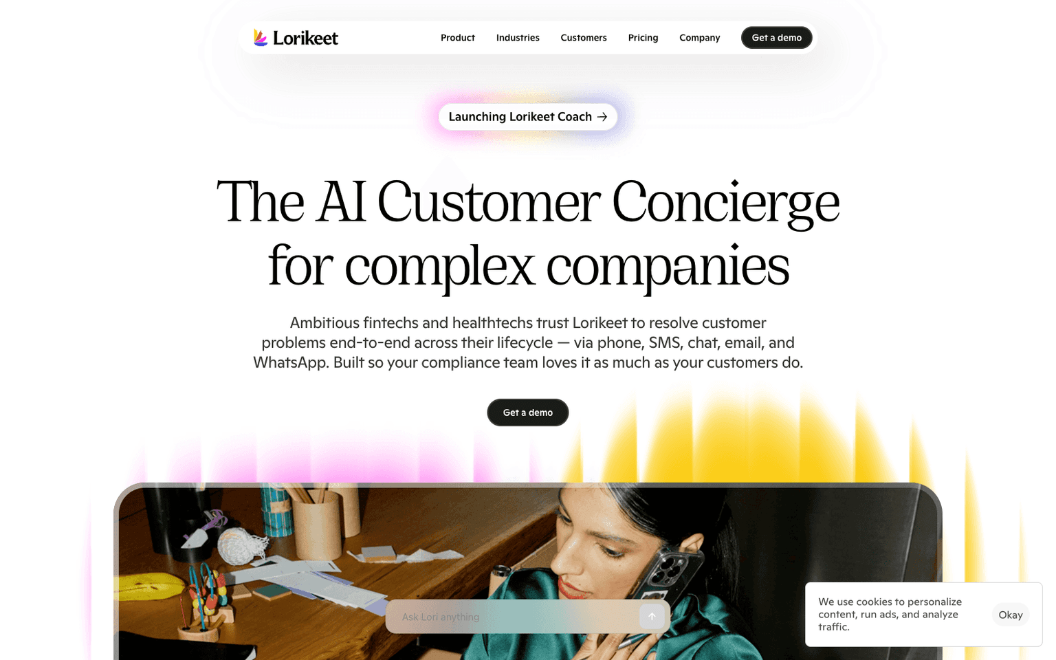 Lorikeet product homepage screenshot showing the interface and branding