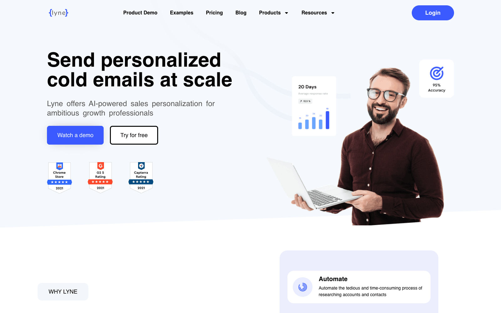 Lyne.ai ai content writing tool screenshot