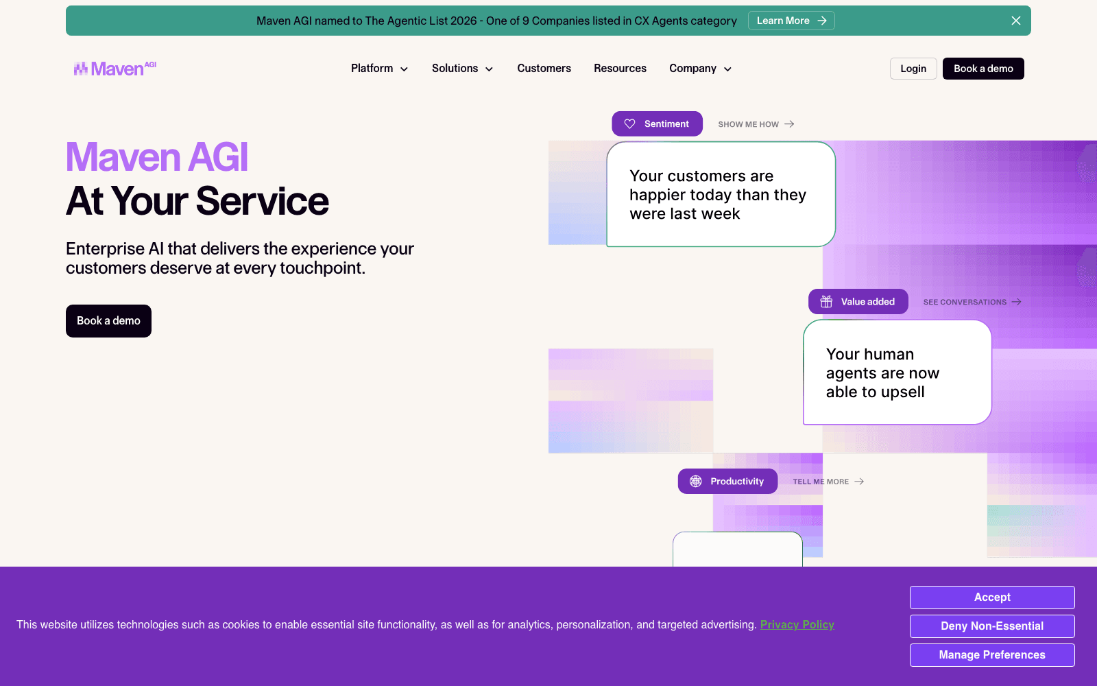 Maven AGI customer support tool screenshot