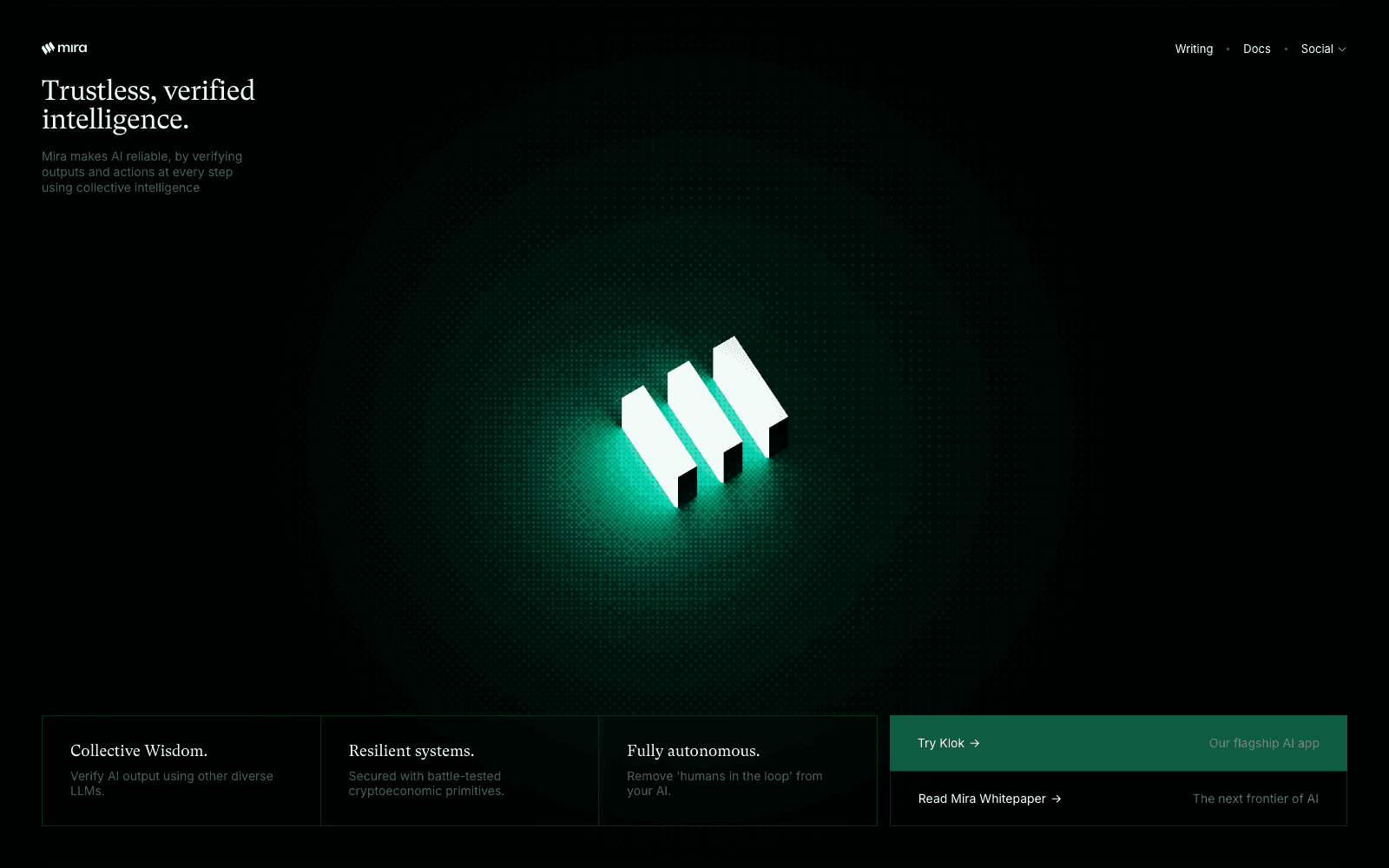 Mira Network ai infrastructure tool screenshot