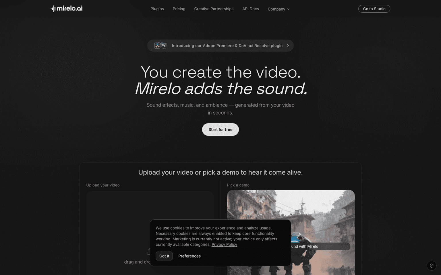 Mirelo AI ai audio creation tool screenshot