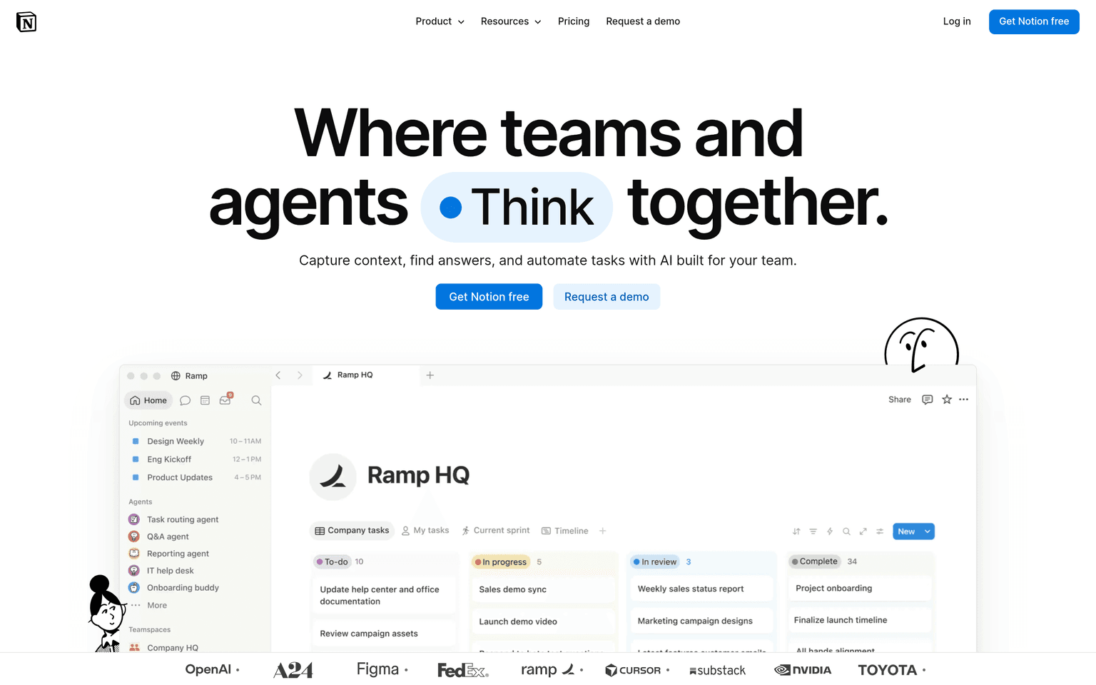 Notion Mail website homepage screenshot showing the product and its main features
