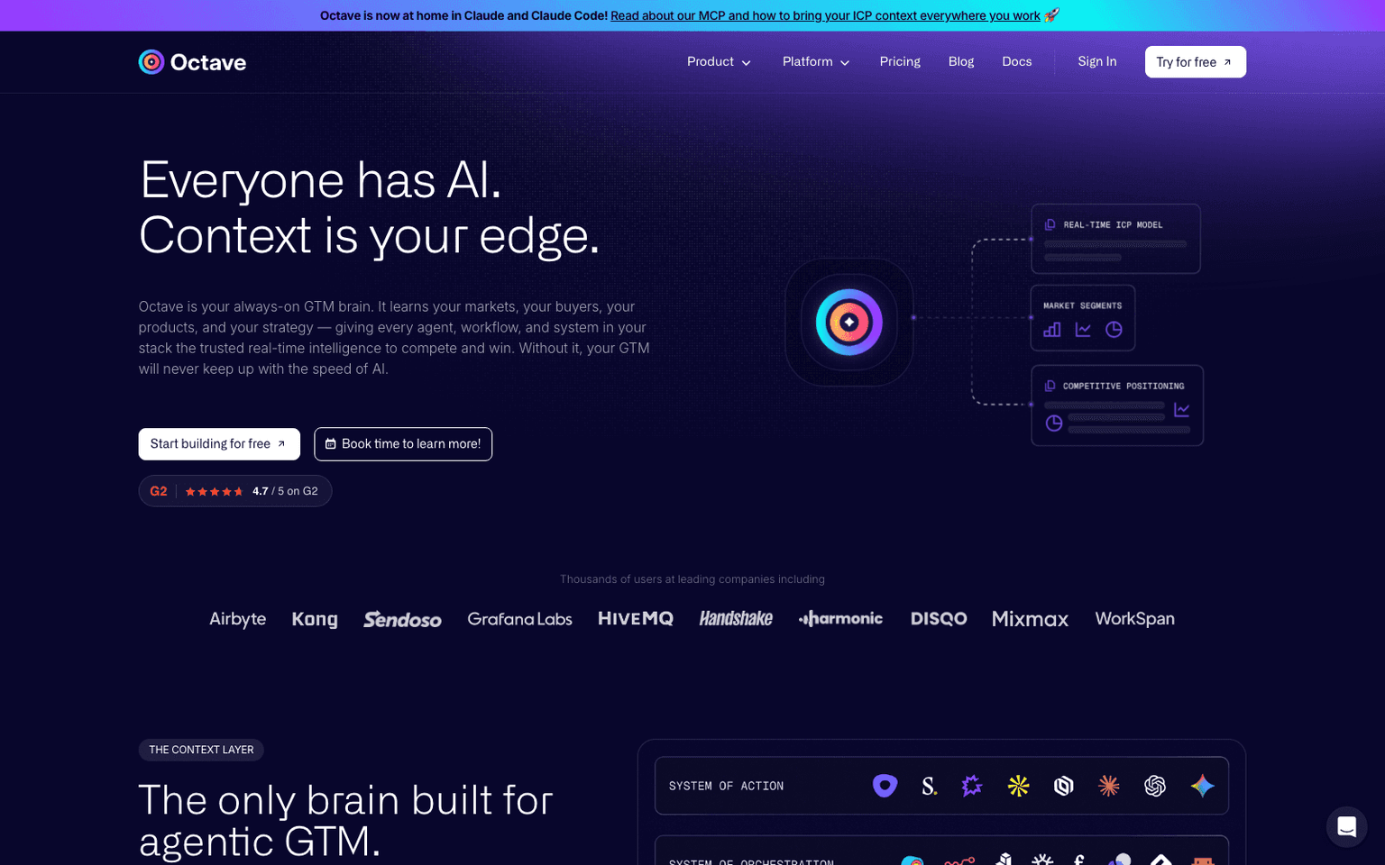 Octave sales & revops tool screenshot