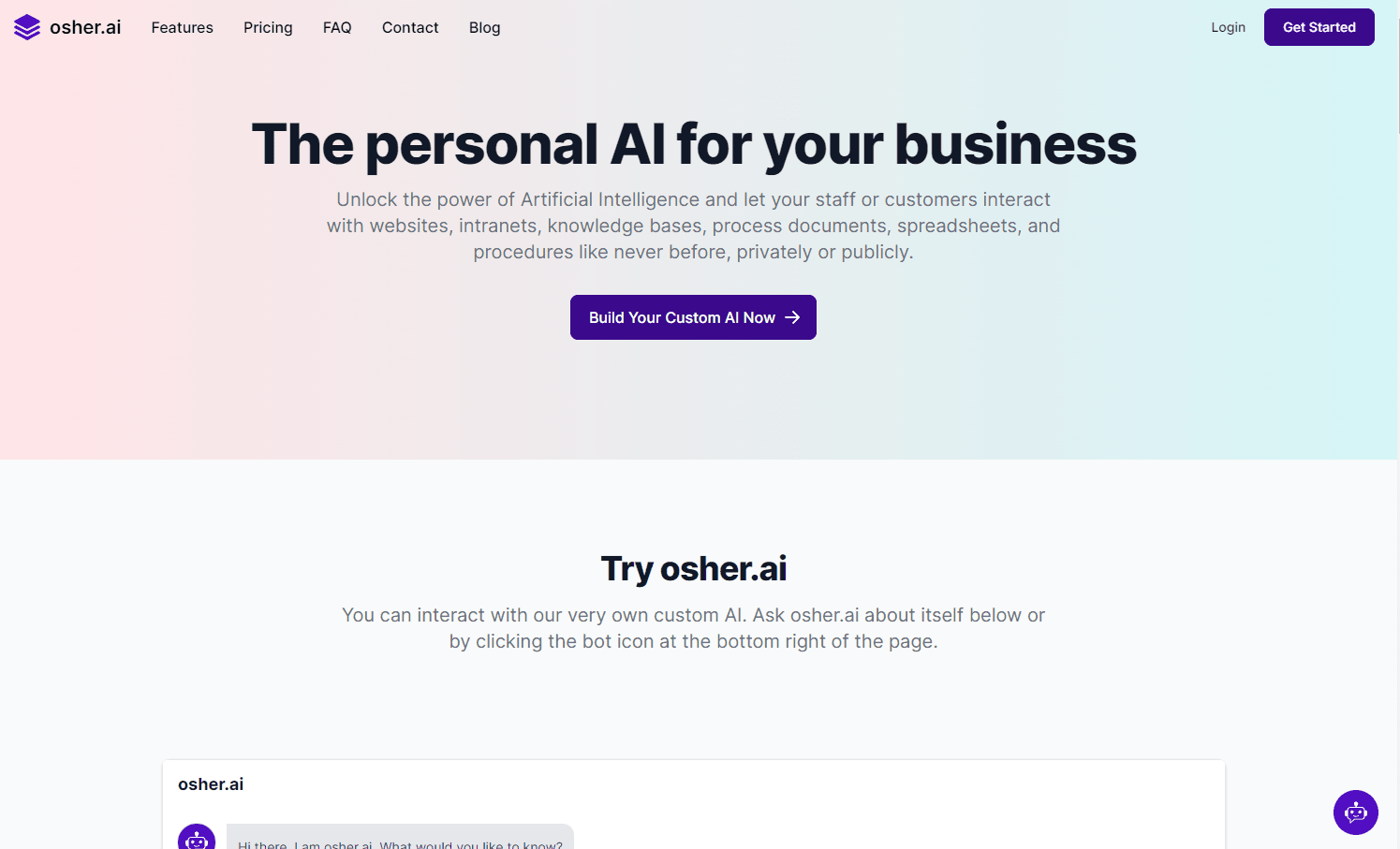 osher.ai business AI interface