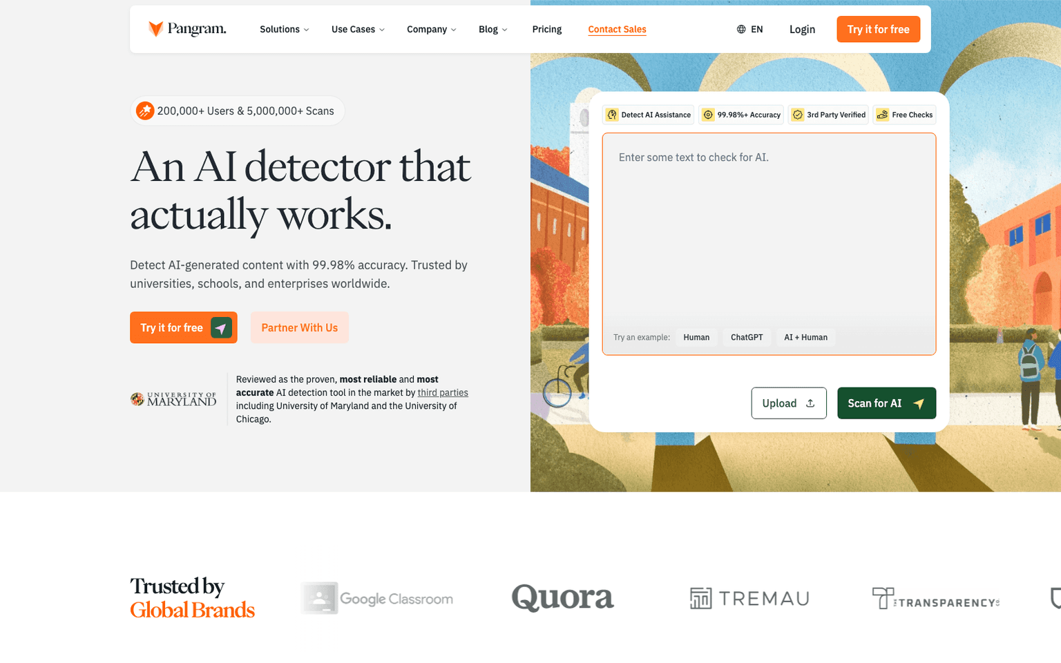 Pangram Labs ai content writing tool screenshot