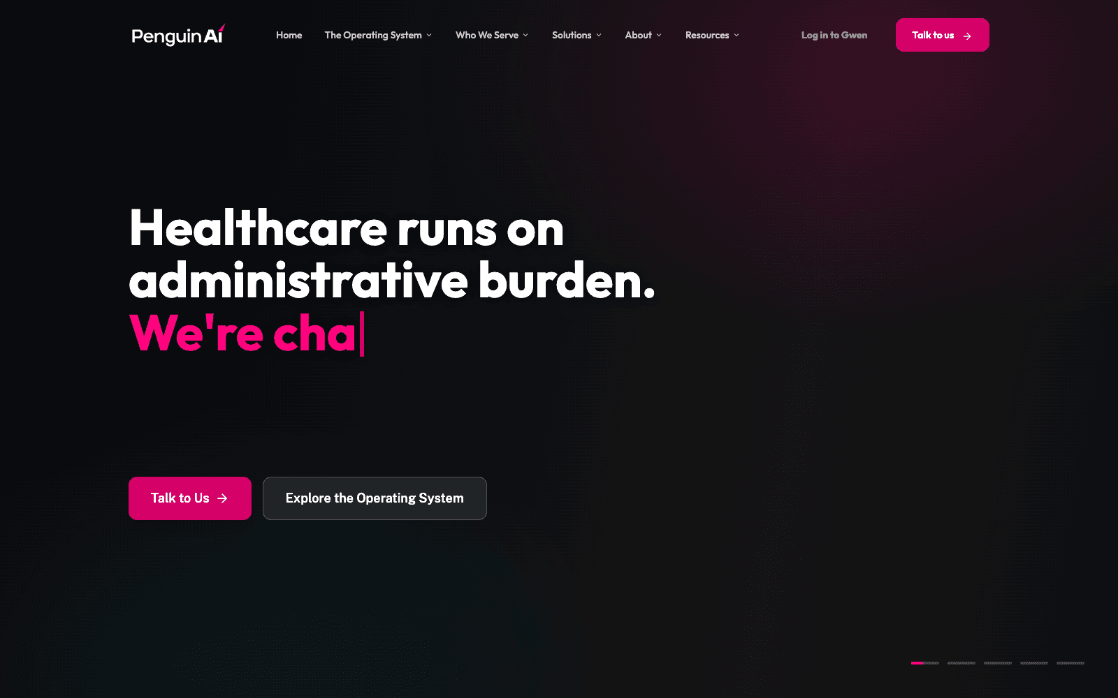 Penguin Ai product homepage screenshot showing the interface and branding