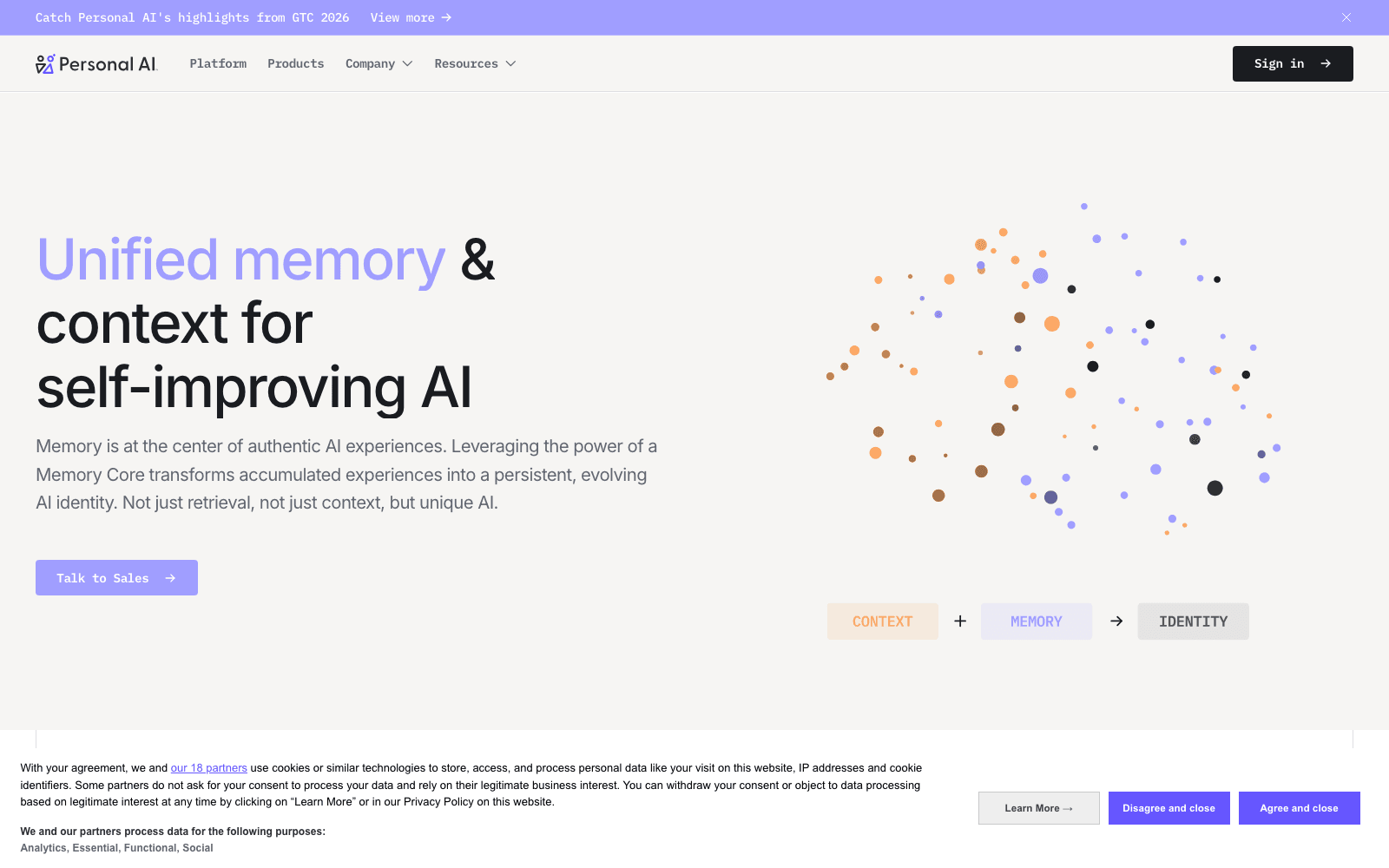 Personal AI ai agents tool screenshot