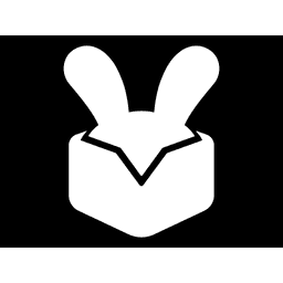 V2Fun logo, a white rabbit character mark on black for the AI 3D character creation platform